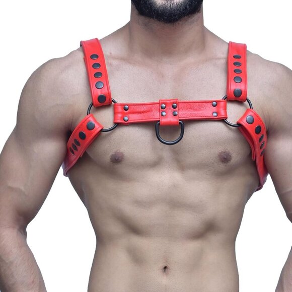 Men's Leather Harness Body Chest Armour Made up of Genuine leather With Buckles